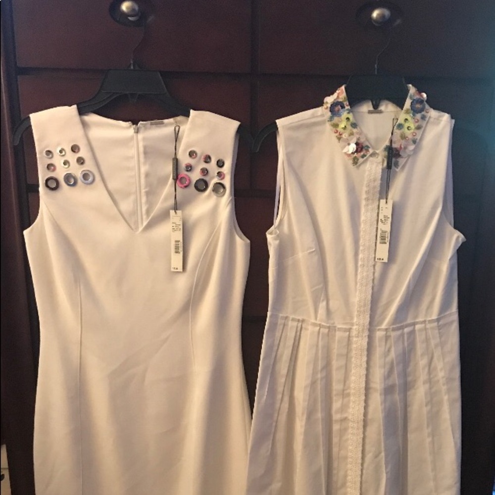 2 white dresses